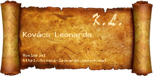 Kovács Leonarda névjegykártya